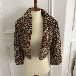 Vintage Leopard print rabbit fur jacket !!